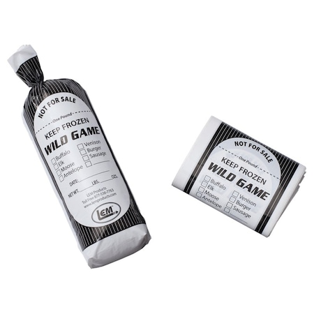 Lem LEM 1 lb Black/White Wild Game Freezer Bags 1 pk W040